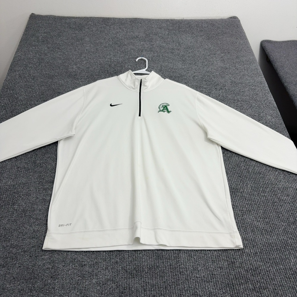 Athens Spartans Nike Pullover Mens XXL White Dri-Fit Quarter Zip Active Sport